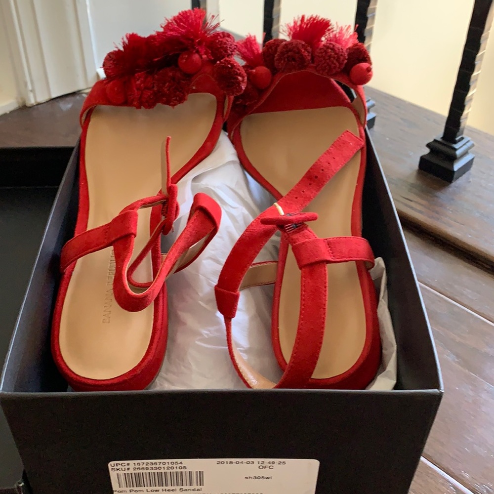 Red suede sandal